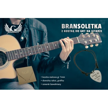 Bransoletka sznurkowa z kostką gitarową