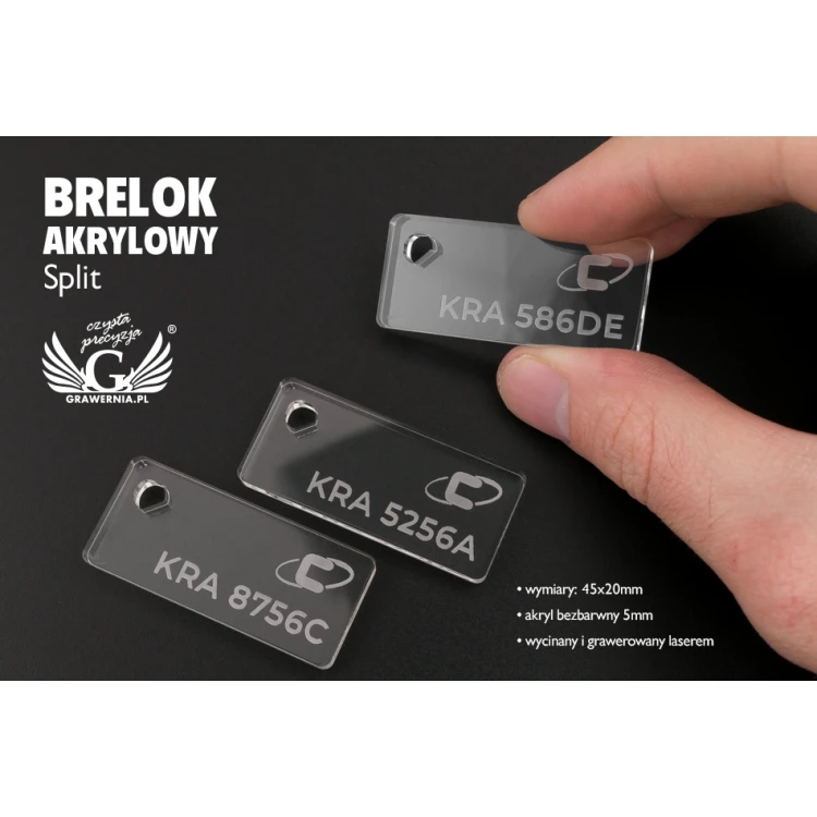 Brelok akrylowy - SPLIT - identyfikator pojazdu, numery tablic rejestracyjnych na brelokach - BA028