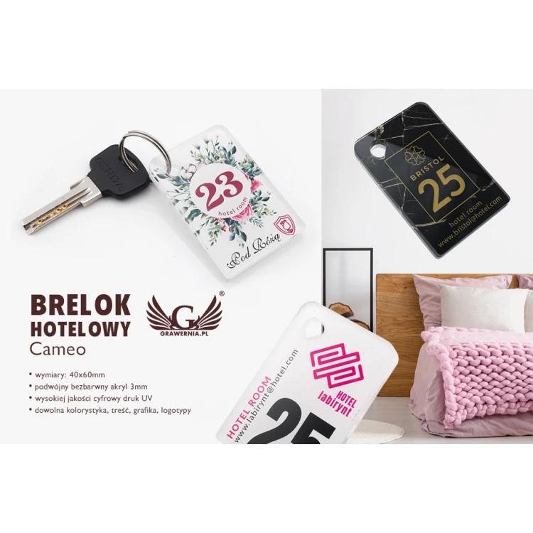 Brelok hotelowy Cameo - kolorowy druk UV - BP59