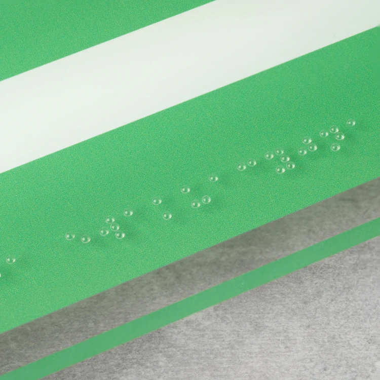 Droga ewakuacyjna - tabliczka BHP z plexi z pismem Braille'a - wym. 350x120mm - TAB522