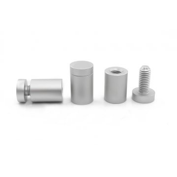 Dystans aluminiowy do szyldów i tabliczek - srebrny satynowy - średnica 19mm - DDS013