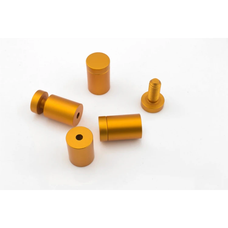 Dystans aluminiowy do szyldów i tabliczek - złoty - średnica 19mm - DDS019