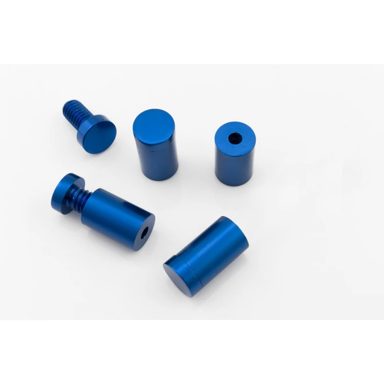 Dystans aluminiowy do szyldów i tabliczek - niebieski - średnica 13mm - DDS030
