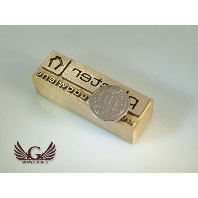 HOTSTAMP - Matryca/Pieczęć do wyciskania logotypu w drewnie na gorąco - wymiary: 50x16,5mm