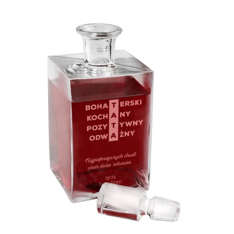 Karafka z grawerem do nalewek lub whisky - CAMEL - Prezent dla taty - KAR036