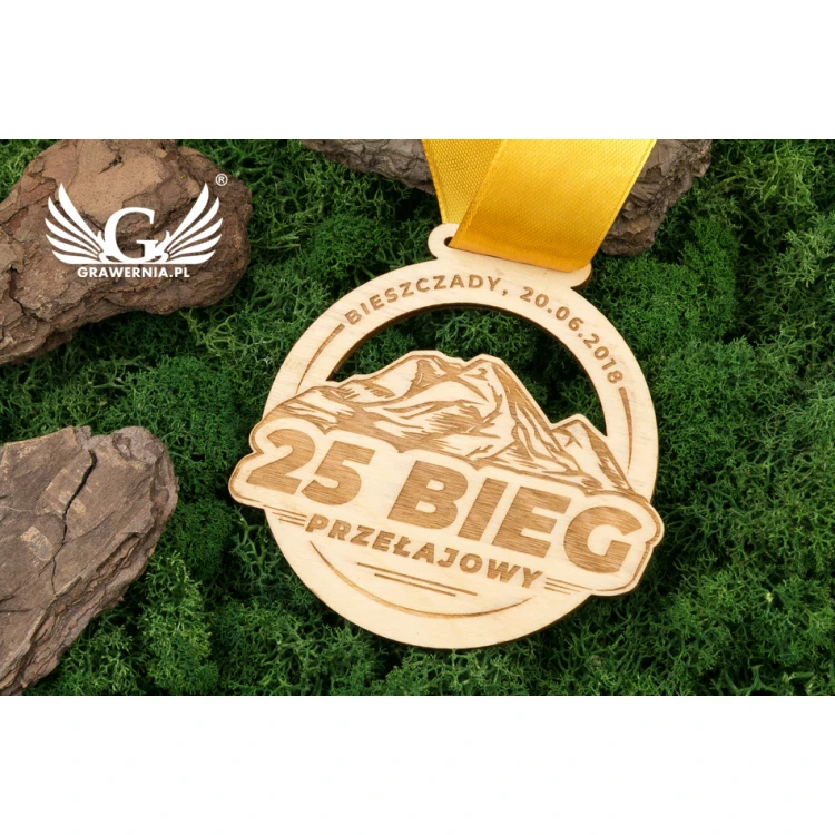 Medal drewniany grawerowany laserem - średnica: 80mm - gr. 3mm - MGR083