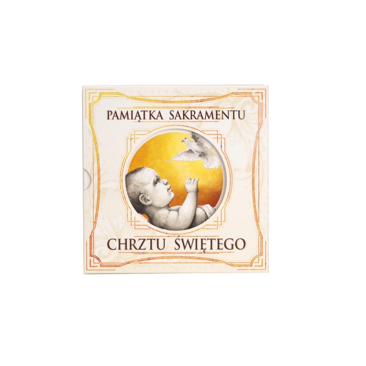Moneta z dedykacją - posrebrzana - Pamiątka Chrztu Świętego - MON006