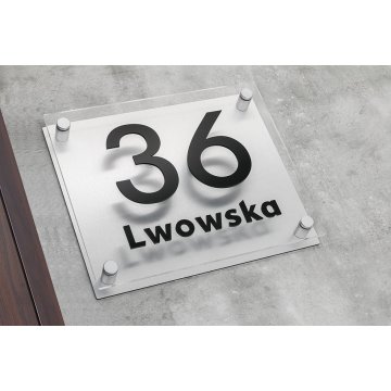 Numer na dom - czytelne wypukłe litery - wym. 300x250mm - SPD017