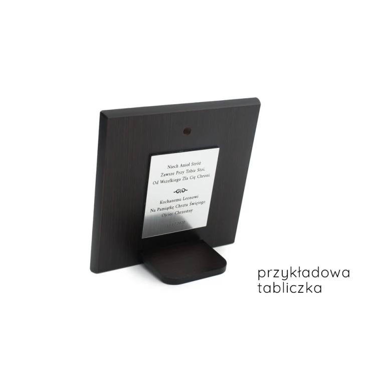 Obrazek srebrny Aniołek Pamiątka Chrztu Świętego wym. 8x15cm - DS01/2C