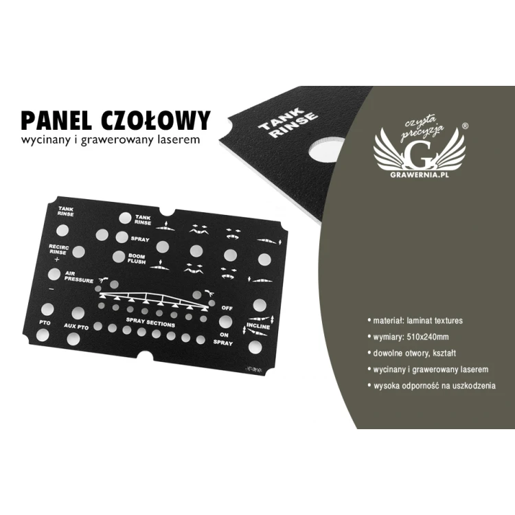 Panel czołowy do maszyn i urządzeń - laminat  textures - PCZ020