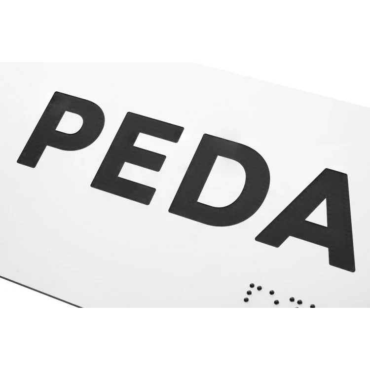 Pedagog - tabliczka na drzwi lub ścianę z pismem Braille'a - wym. 310x100mm - biały laminat grawerski 3mm - TAB287
