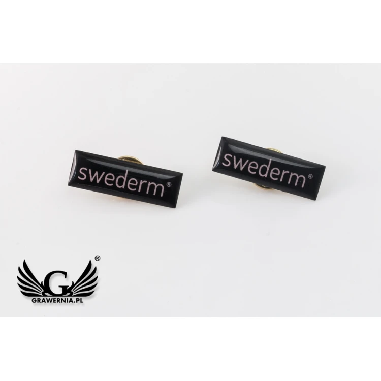 Pinsy z mosiądzu - wypukłe 3D doming - dowolne logo - PWD004