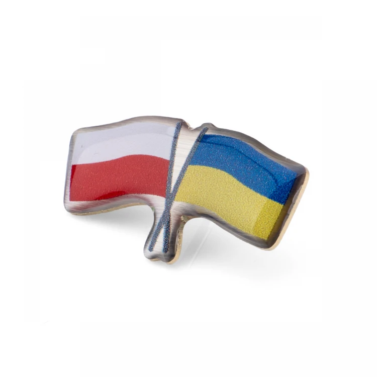 Pinsy z mosiądzu - wypukłe 3D doming - dowolne logo, flaga - PWD030