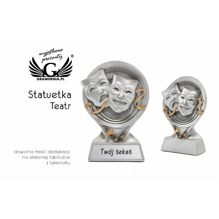 Statuetka Teatr Silver - atrakcyjna figurka odlewana - wysokość 14cm - FOL042