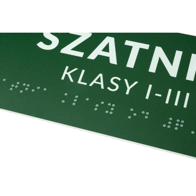 System tabliczek z pismem Braille'a dla szkół - numerek - wym. 60x45mm - PCW twarde - DECO GREEN - TAB383