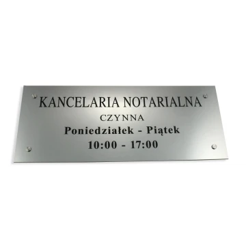 SZYLD NOTARIUSZA - kancelaria godziny - SZ036 - wym. 500x210mm