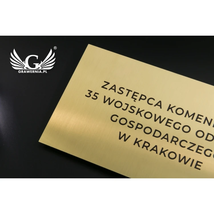 Tabliczka mosiężna grawerowana frezami - wym. 240x125mm - TAB066
