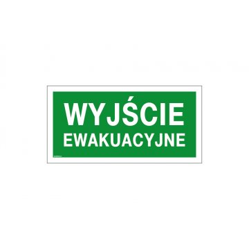 Tabliczka informacyjna wyjście ewakuacyjne - wym. 400x200mm - PVC - kolorowy druk UV - BHP091