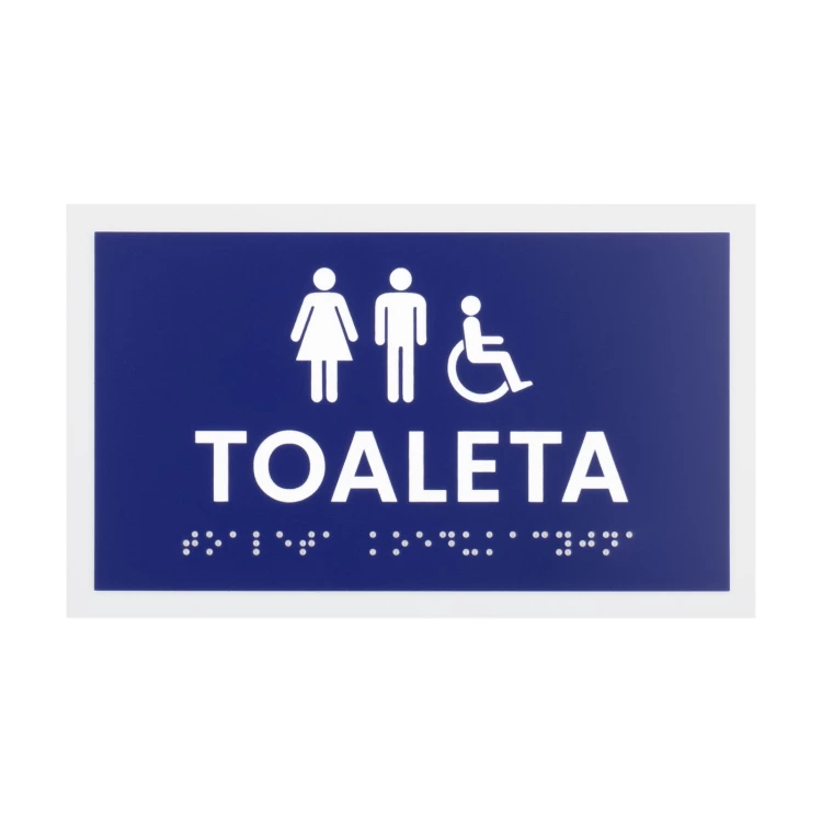 Tabliczka na drzwi toalety z laminatu grawerskiego z pismem Braille'a - wym. 174x104mm - TT051
