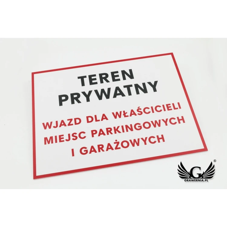 Tabliczka Teren Prywatny - wym. 400x300mm - PVC - kolorowy druk UV - TAB064