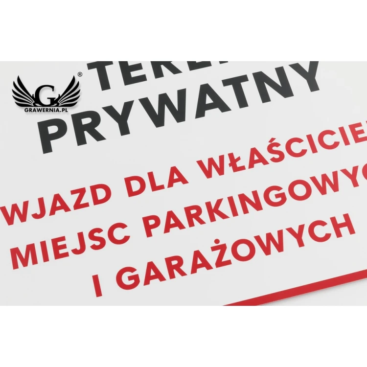 Tabliczka Teren Prywatny - wym. 400x300mm - PVC - kolorowy druk UV - TAB064