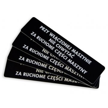 Tabliczki opisowe do maszyn i urządzeń  - wymiar:130x30mm