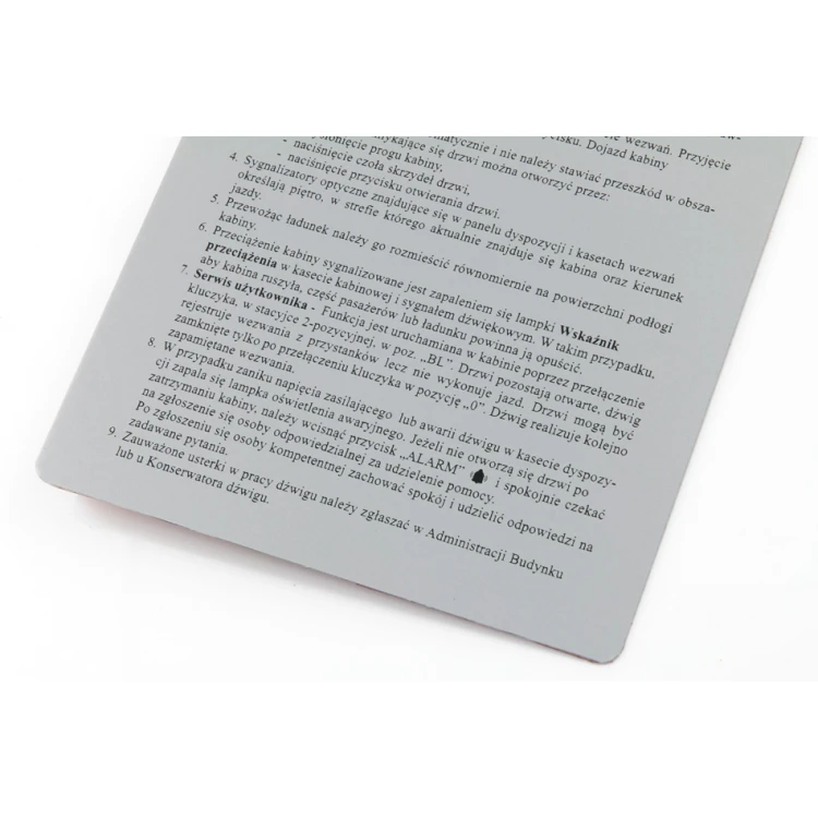 Tabliczki przemysłowe grawerowane z aluminium aluply - wymiary: 175x220mm - TAB137 