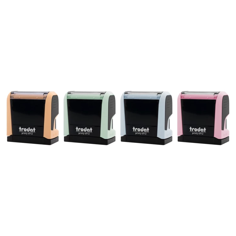 Pieczątka samotuszująca TRODAT Printy 4912 PASTELOWA - wymiar płytki tekstowej: 47mm x 18mm - TRD012