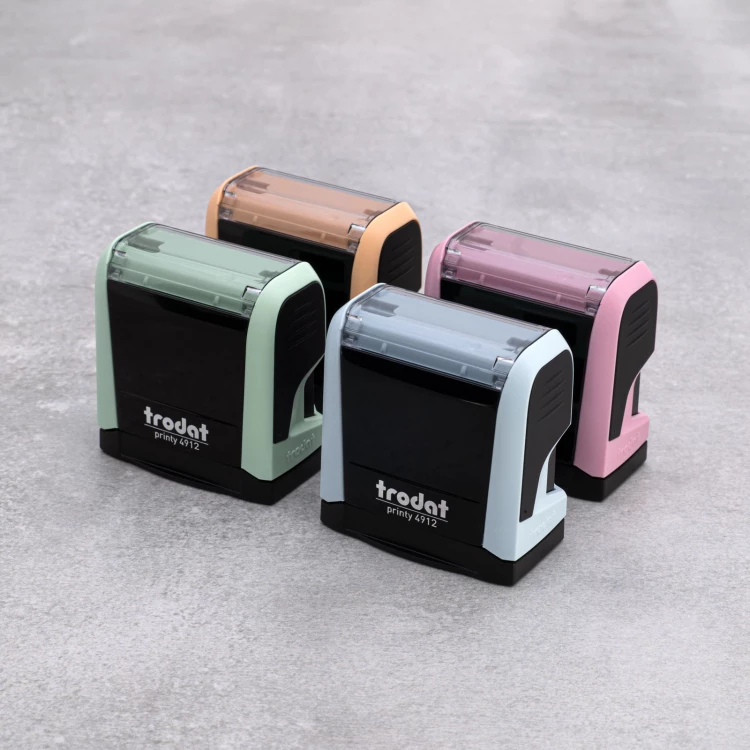 Pieczątka samotuszująca TRODAT Printy 4912 PASTELOWA - wymiar płytki tekstowej: 47mm x 18mm - TRD012