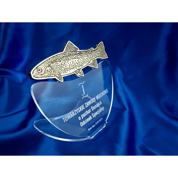 TROFEUM NA ZAWODY WĘDKARSKIE MUCHOWE - PSTRĄG - model DTA9
