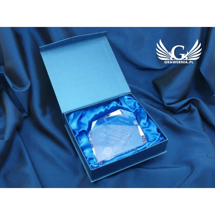 Trofeum szklane w etui - DIAMENT