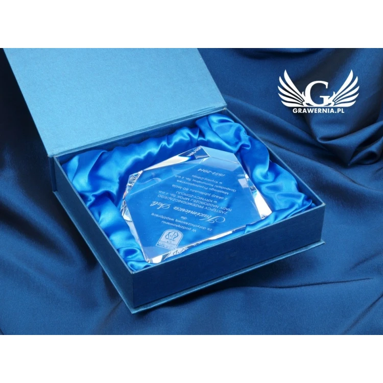 Trofeum szklane w etui - DIAMENT