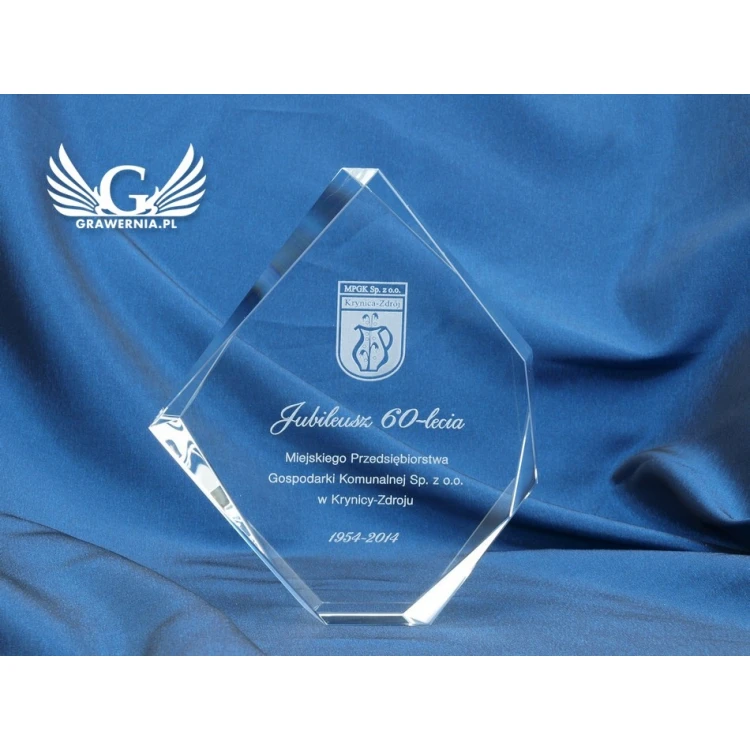 Trofeum szklane w etui - DIAMENT