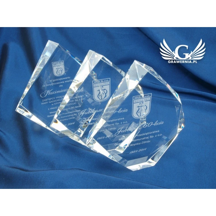 Trofeum szklane w etui - DIAMENT