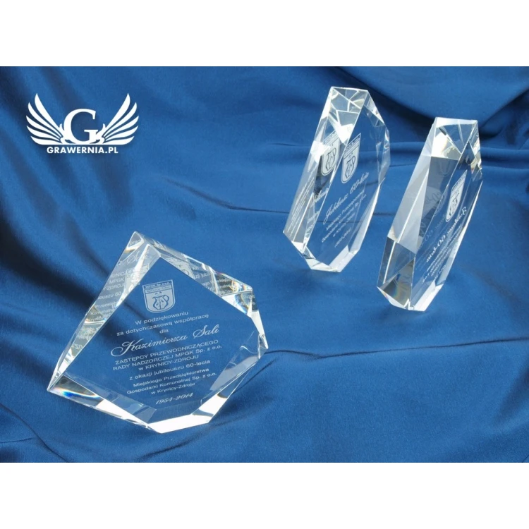Trofeum szklane w etui - DIAMENT