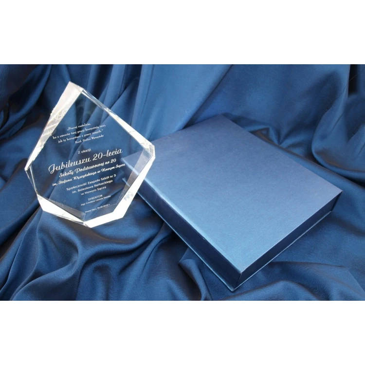 Trofeum szklane w etui - DIAMENT