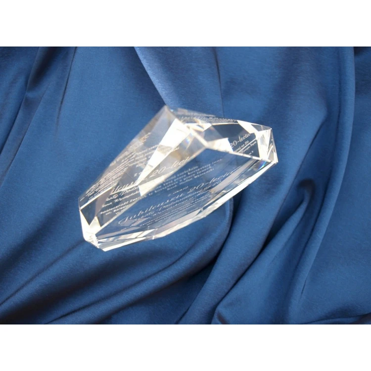 Trofeum szklane w etui - DIAMENT