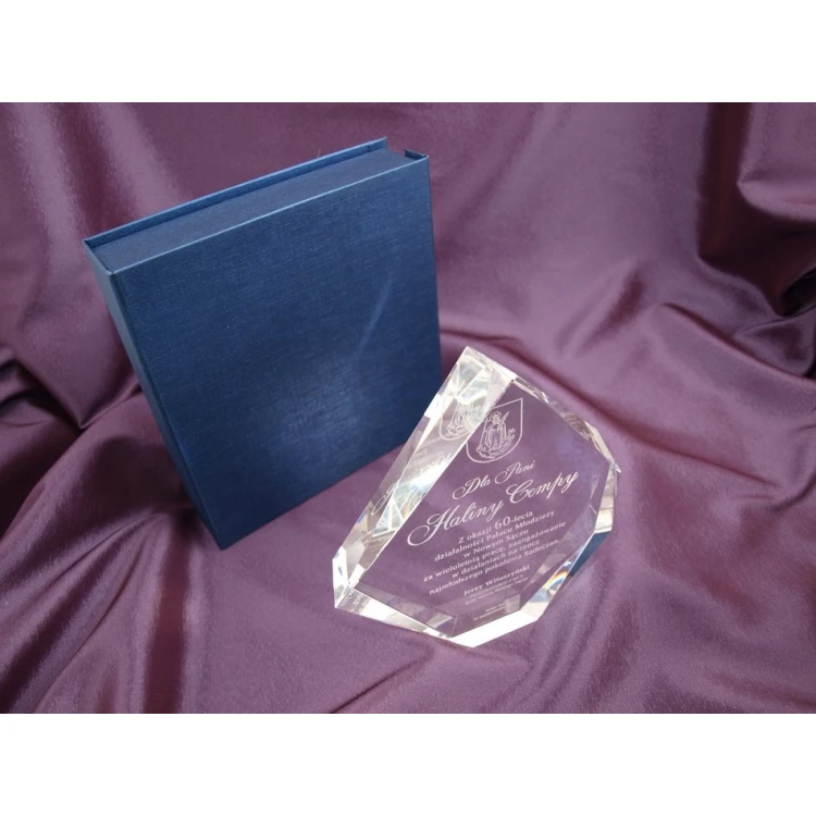 Trofeum szklane w etui - DIAMENT