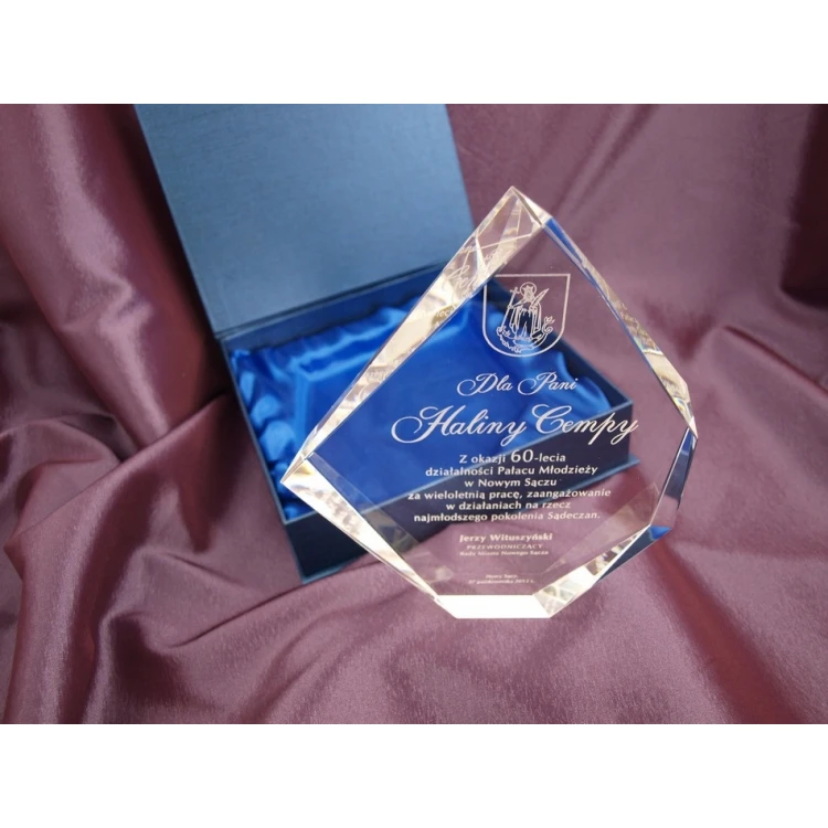 Trofeum szklane w etui - DIAMENT