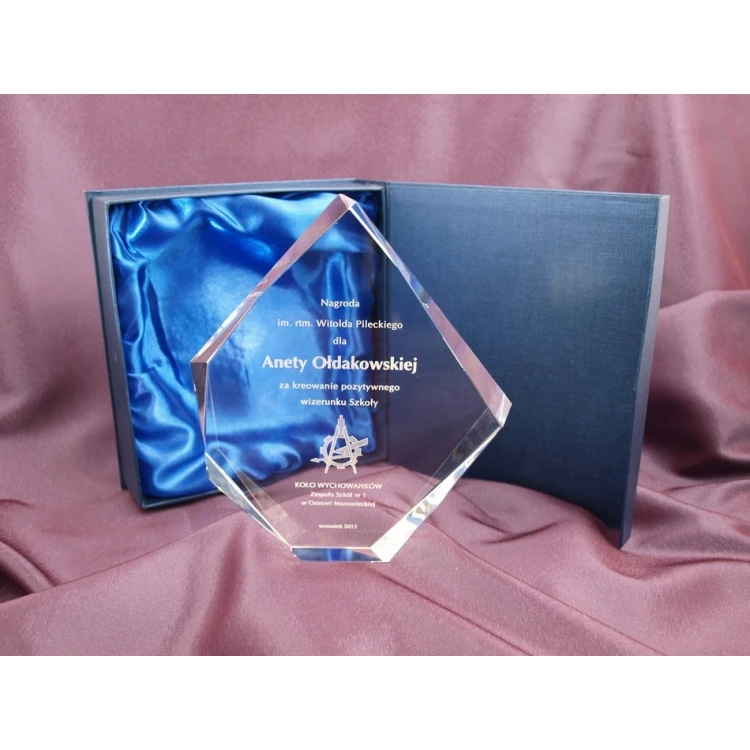Trofeum szklane w etui - DIAMENT