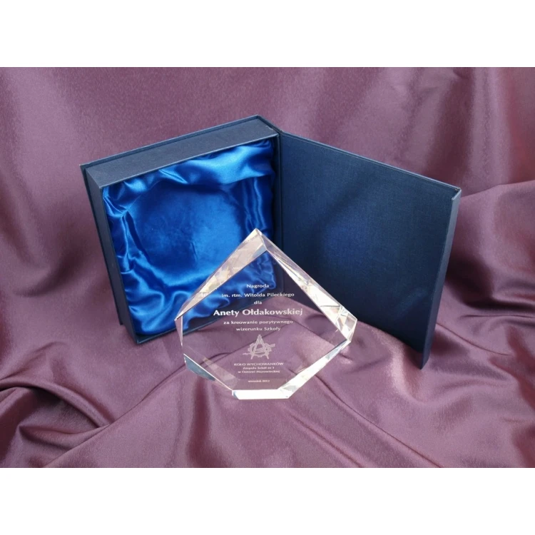 Trofeum szklane w etui - DIAMENT