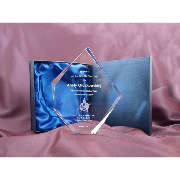 Trofeum szklane w etui - DIAMENT