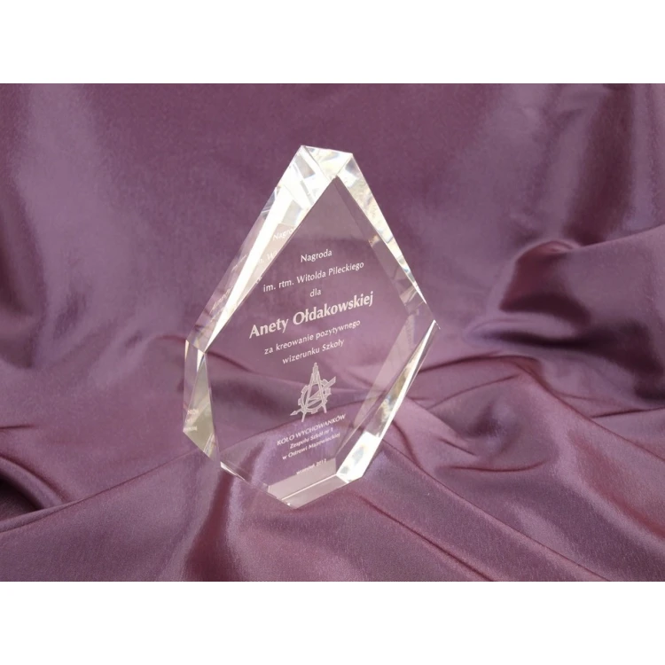 Trofeum szklane w etui - DIAMENT