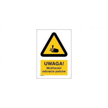 Uwaga możliwość odcięcia palców - wym. 297x210mm (A4) - PVC - kolorowy druk UV - BHP032