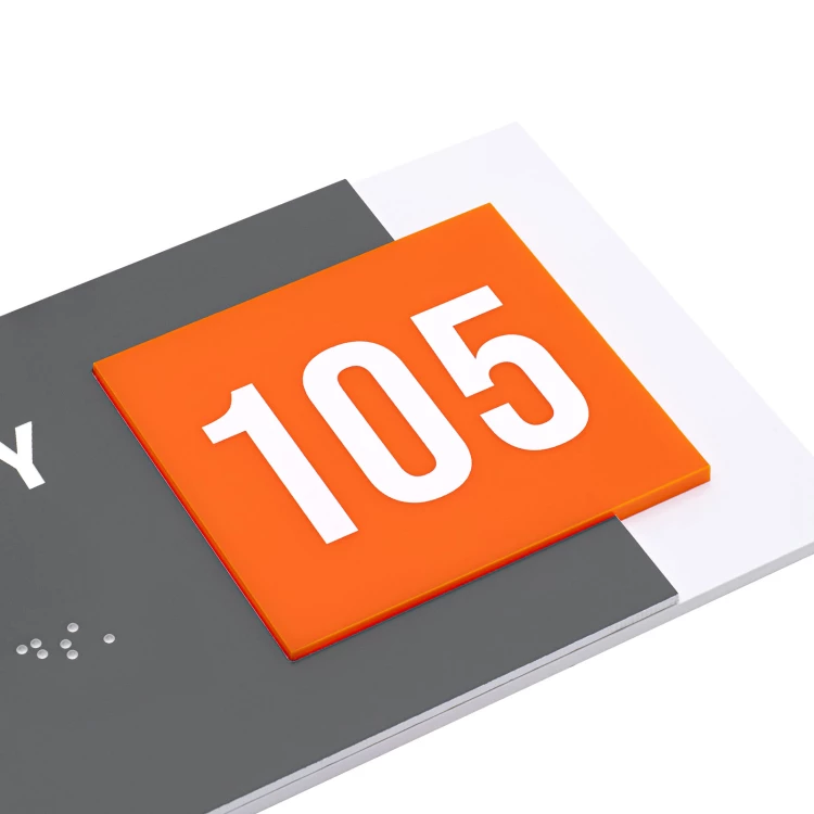 Tabliczka z pismem Braille'a i dowolną numeracją - wym. 262x100mm - TAB638