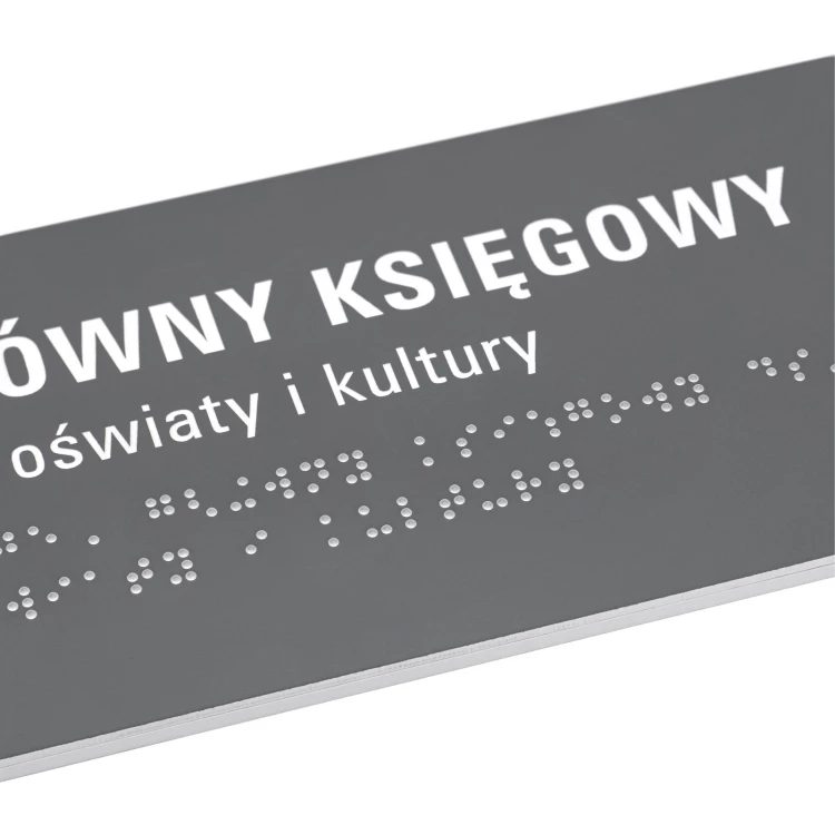 Tabliczka z pismem Braille'a i dowolną numeracją - wym. 262x100mm - TAB638