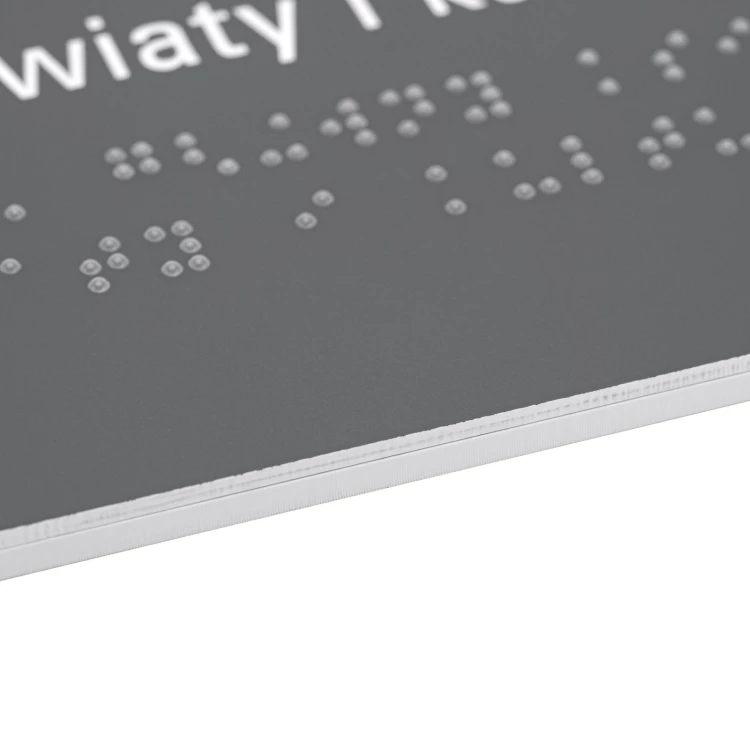 Tabliczka z pismem Braille'a i dowolną numeracją - wym. 262x100mm - TAB638