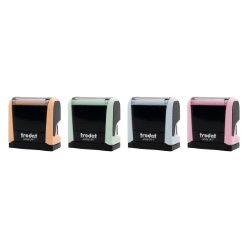 Pieczątka samotuszująca TRODAT Printy 4911 PASTELOWA - wymiar płytki tekstowej: 38mm x 14mm - TRD011