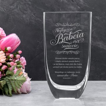 Wazon z grawerem - Flora - WAZ020 - Najlepsza babcia na świecie